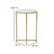 Flash Furniture Hampstead Collection End Table - Modern White Marble Finish Accent Table with Crisscross Brushed Gold Frame NAN-JH-1787ET-MRBL-GG - alternate 6
